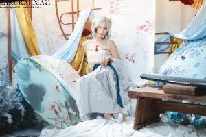 樱岛嗷一《海天 书香水榭》主题写真：16张全套美图