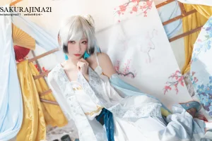 樱岛嗷一《海天 书香水榭》主题写真：16张全套美图