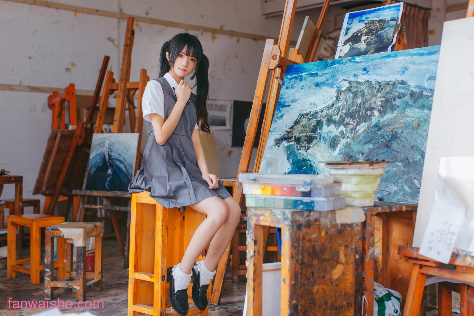 桜桃喵 桜桃喵 NO.010 - 画室少女