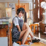 桜桃喵《画室少女》主题写真：17张全套美图