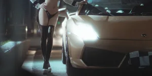 抱走莫子《车女郎》主题写真：22张全套美图