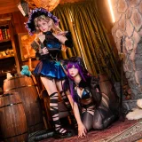 小和甜酒&橙风千雅《魔女猫咪》主题写真：118张全套美图
