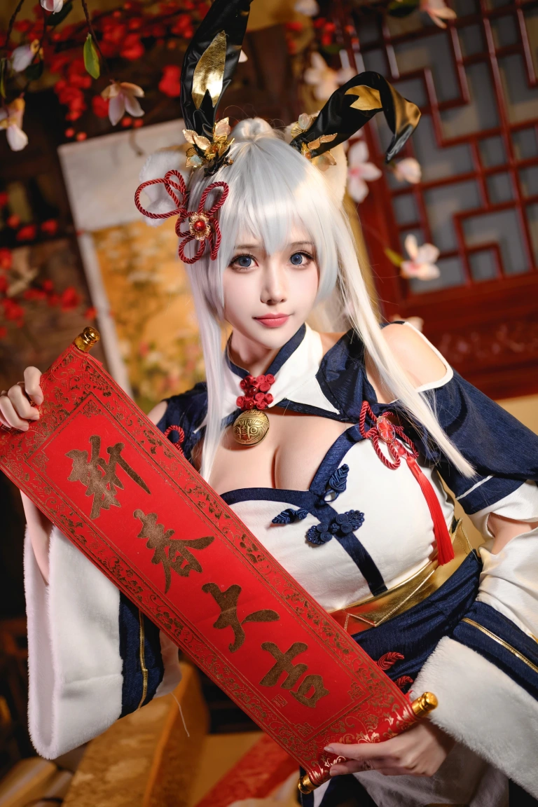 凛子酱《旗袍兔兔》主题写真：21张全套美图