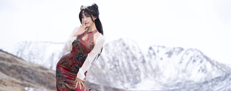 三水子《玉玲珑旗袍》主题写真：54张全套美图