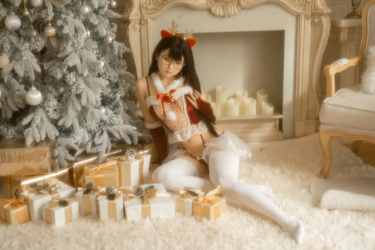 幼水铃衣《圣诞小鹿》主题写真：80张全套美图，含2个视频