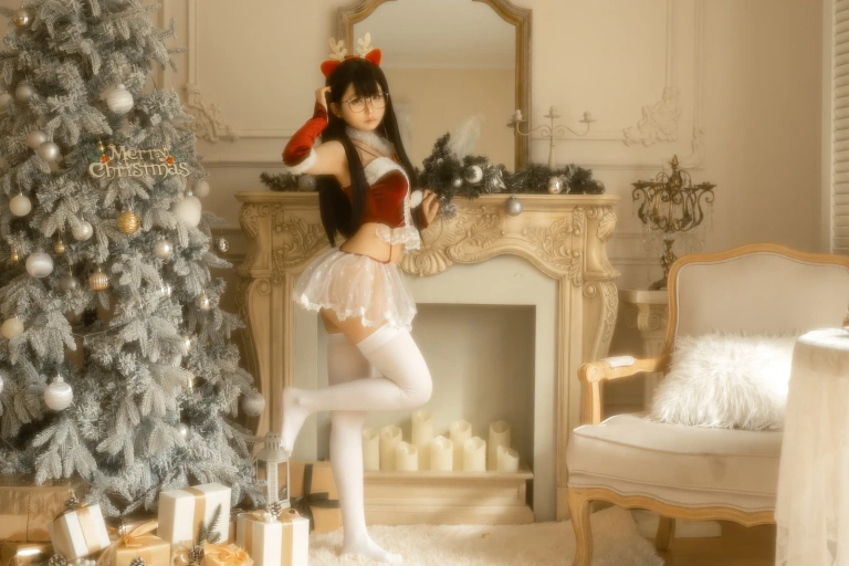 幼水铃衣《圣诞小鹿》主题写真：80张全套美图，含2个视频