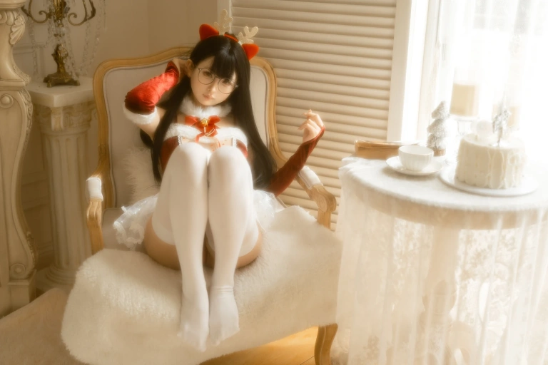 幼水铃衣《圣诞小鹿》主题写真：80张全套美图，含2个视频