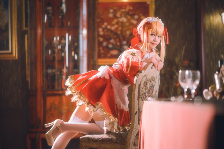 星黛鹿鹿《FGO 尼禄女仆》主题写真：34张全套美图
