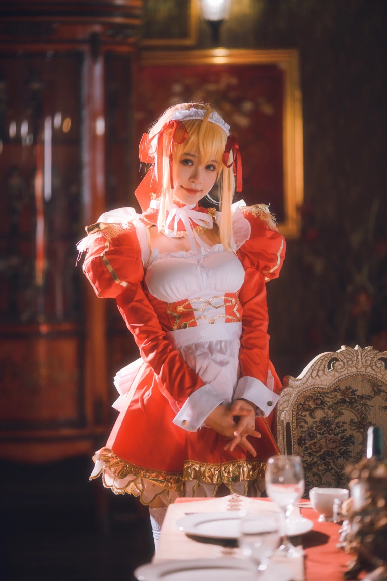 星黛鹿鹿《FGO 尼禄女仆》主题写真：34张全套美图