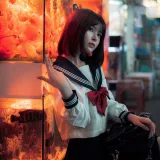 河豚抚子《金鱼jk》主题写真：25张全套美图