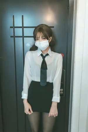 杏仁曲奇《OL额外时间》主题写真：61张全套美图