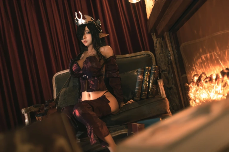 杏仁曲奇《黑兽 精灵女王》主题写真：60张全套美图