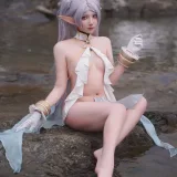 小和甜酒&橙风千雅《雪山 菲伦&芙莉莲》主题写真：88张全套美图