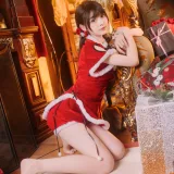 河豚抚子《圣诞小甜甜》主题写真：24张全套美图