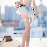 焖焖碳《加斯科涅泳装》主题写真：28张全套美图