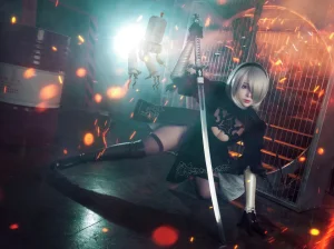 叉子宝宝《2B 尼尔机械纪元》主题写真：19张全套美图