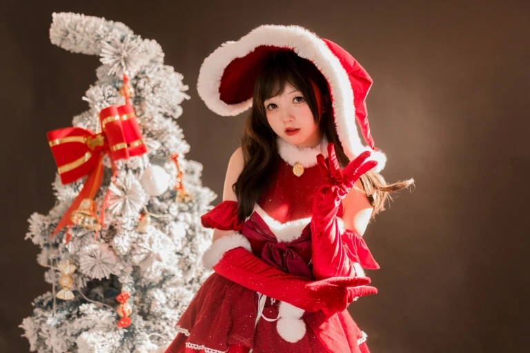 花铃《圣诞魔女》主题写真：81张全套美图
