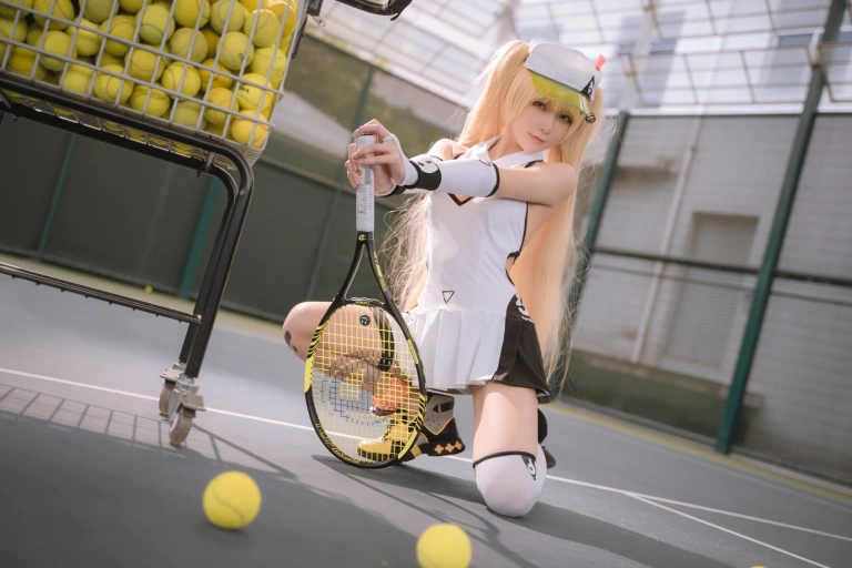 阿包也是兔娘《贝奇网球服》主题写真：21张全套美图