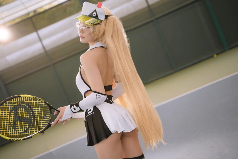 阿包也是兔娘《贝奇网球服》主题写真：21张全套美图