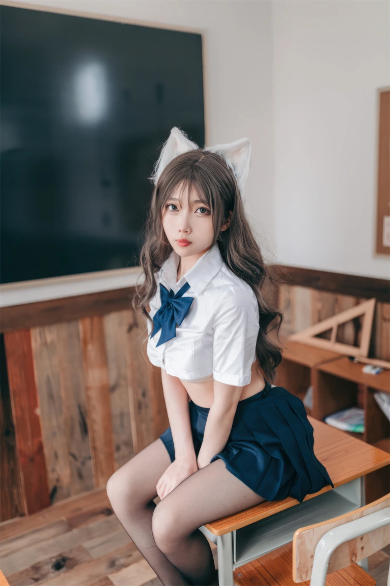 杏仁曲奇《生徒会坏猫猫》主题写真：52张全套美图