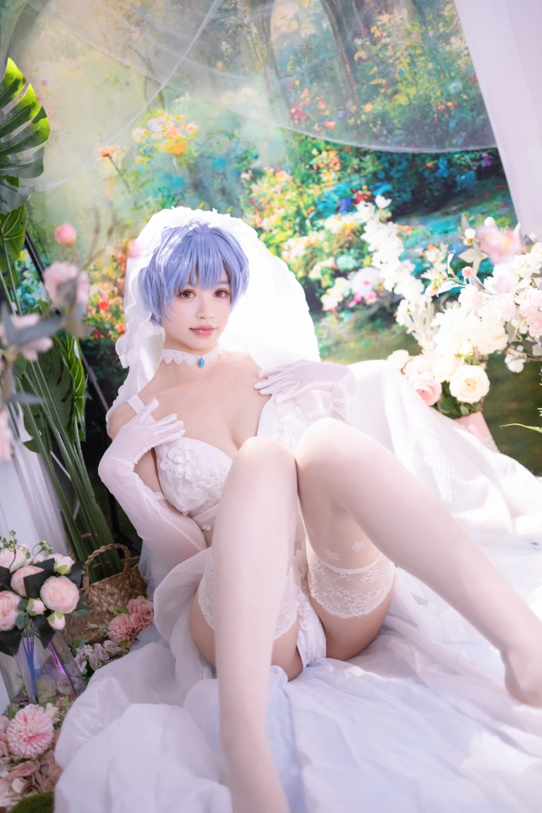 星黛鹿鹿《新世纪福音战士 绫波丽花嫁》主题写真：53张全套美图