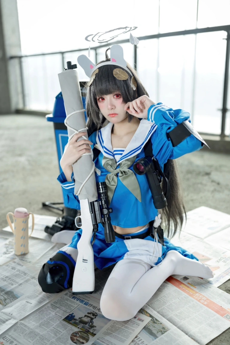 九柒喵《蔚蓝档案 霞沢美游》主题写真：55张全套美图