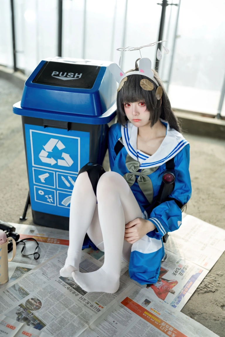 九柒喵《蔚蓝档案 霞沢美游》主题写真：55张全套美图