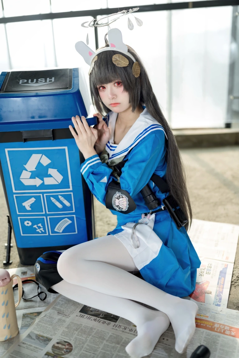 九柒喵《蔚蓝档案 霞沢美游》主题写真：55张全套美图