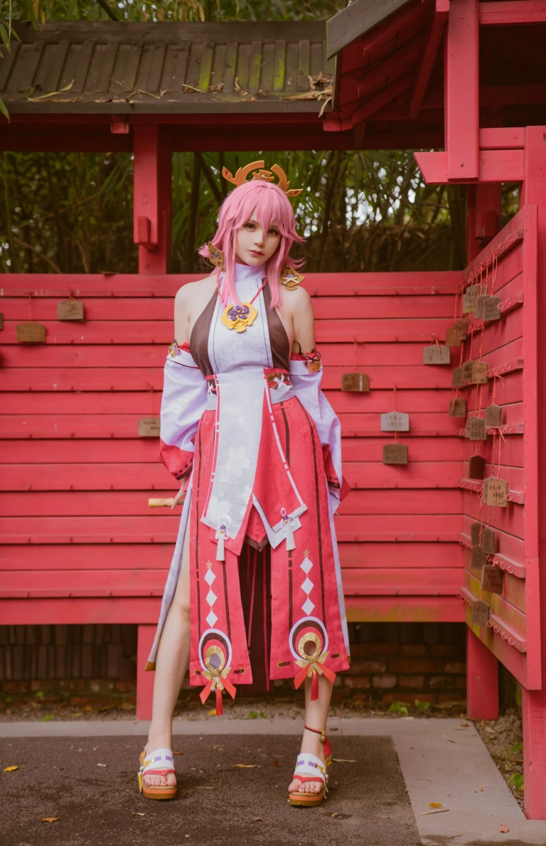 前羽《八重神子Cosplay集》主题写真：36张全套美图