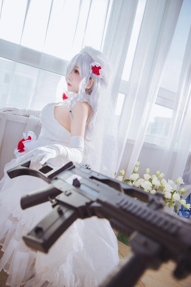 日奈娇(椎名莜)《少女前线 G36C 花嫁》主题写真：40张全套美图