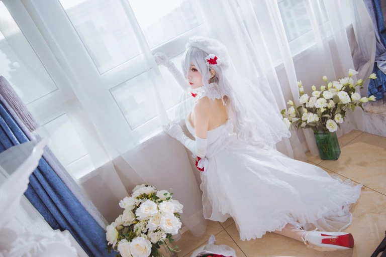 日奈娇(椎名莜)《少女前线 G36C 花嫁》主题写真：40张全套美图