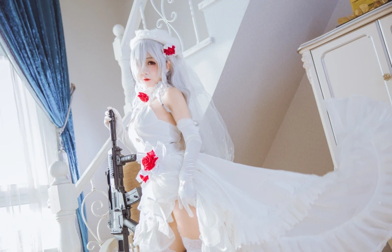 日奈娇(椎名莜)《少女前线 G36C 花嫁》主题写真：40张全套美图