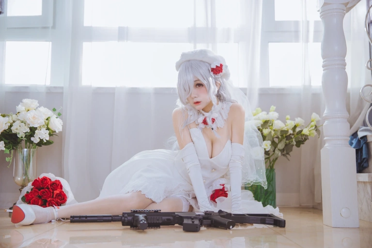 日奈娇(椎名莜)《少女前线 G36C 花嫁》主题写真：40张全套美图