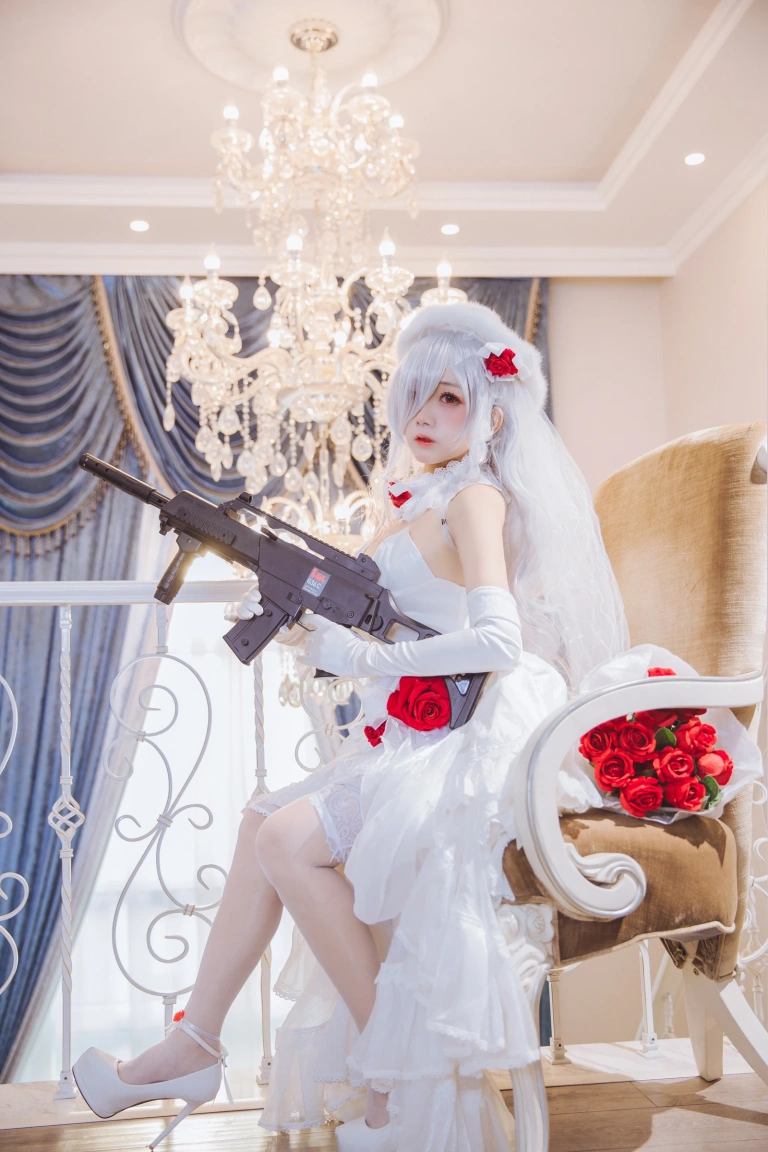 日奈娇(椎名莜)《少女前线 G36C 花嫁》主题写真：40张全套美图