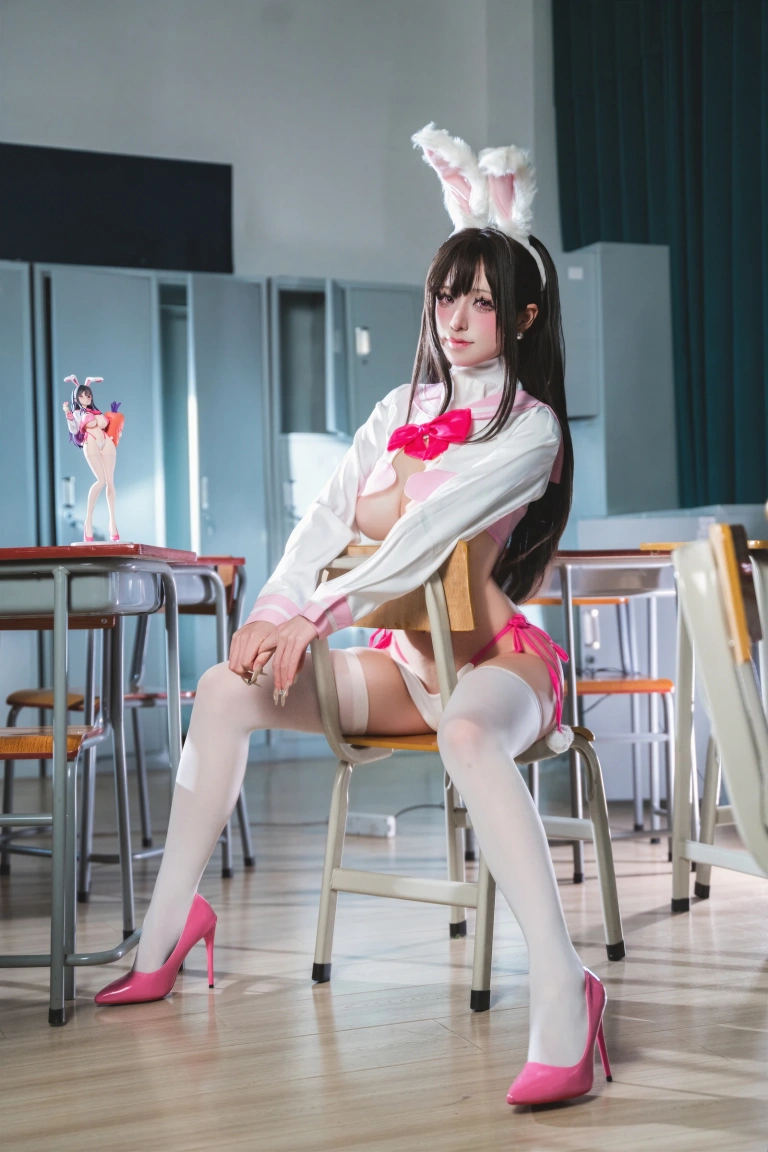 双木扶苏《JK兔女郎·卯之樱 爱意注入》主题写真：35张全套美图