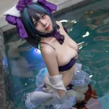 末夜《舰长 柴郡泳装》主题写真：31张全套美图