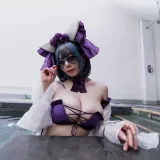 末夜《舰长 柴郡泳装》主题写真：31张全套美图
