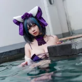 末夜《舰长 柴郡泳装》主题写真：31张全套美图