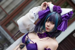 末夜《舰长 柴郡泳装》主题写真：31张全套美图