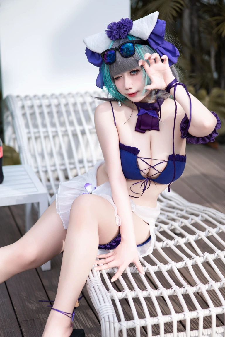 贞子蜜桃《柴郡泳装》主题写真：60张全套美图，含1个视频
