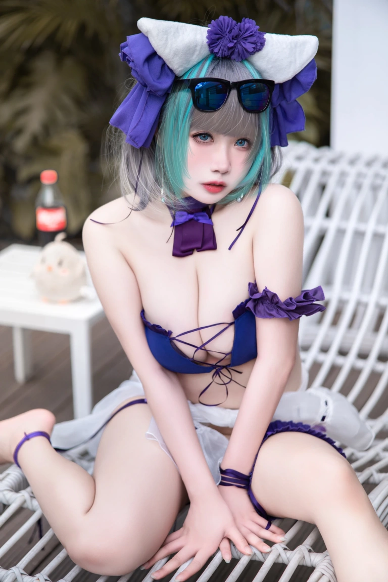 贞子蜜桃《柴郡泳装》主题写真：60张全套美图，含1个视频