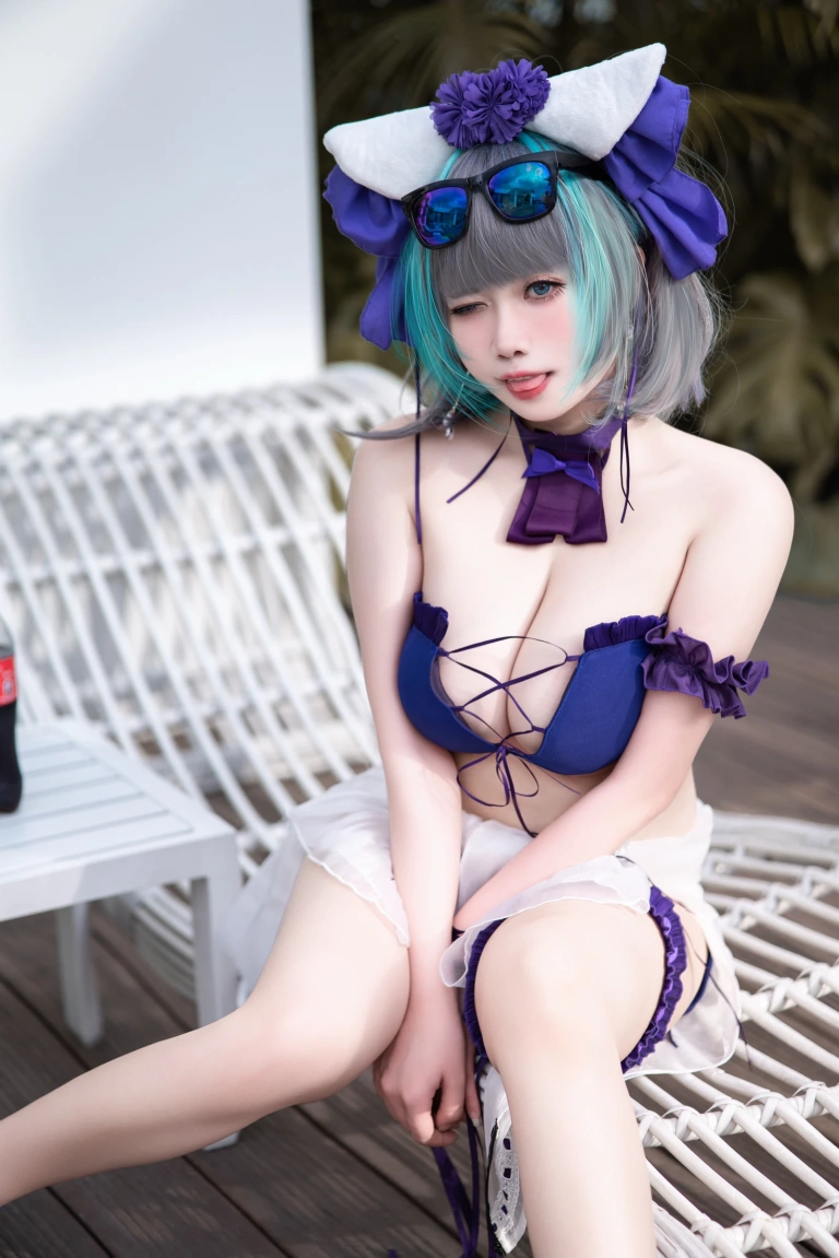贞子蜜桃《柴郡泳装》主题写真：60张全套美图，含1个视频