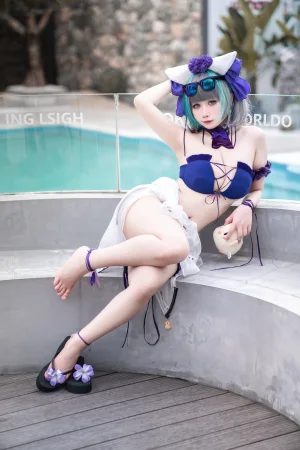 贞子蜜桃《柴郡泳装》主题写真：60张全套美图，含1个视频