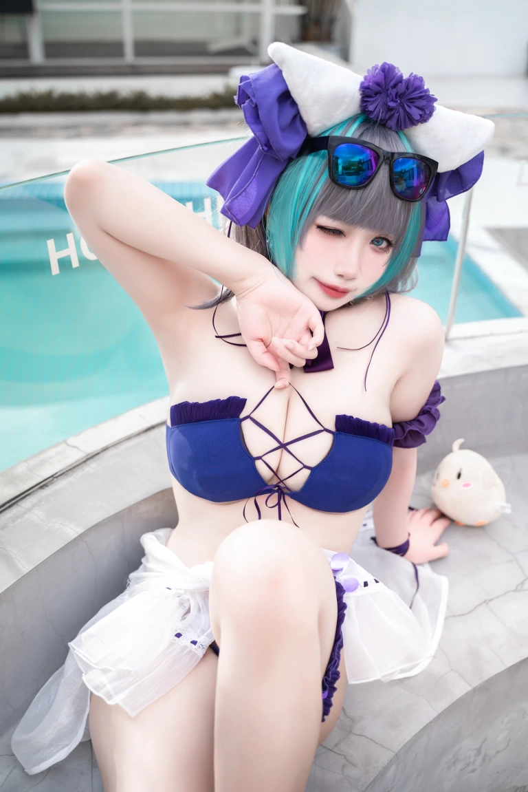 贞子蜜桃《柴郡泳装》主题写真：60张全套美图，含1个视频