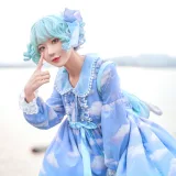 阿包也是兔娘《Lolita蓝裙》主题写真：9张全套美图