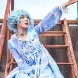 阿包也是兔娘《Lolita蓝裙》主题写真：9张全套美图