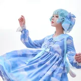 阿包也是兔娘《Lolita蓝裙》主题写真：9张全套美图