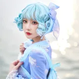 阿包也是兔娘《Lolita蓝裙》主题写真：9张全套美图