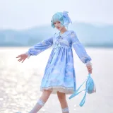 阿包也是兔娘《Lolita蓝裙》主题写真：9张全套美图