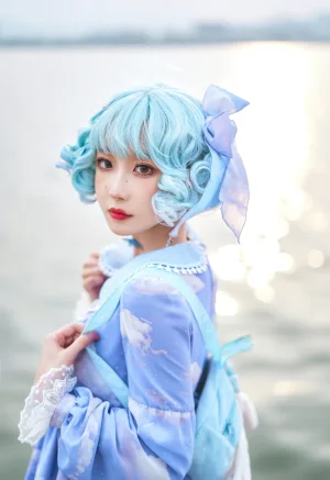 阿包也是兔娘《Lolita蓝裙》主题写真：9张全套美图